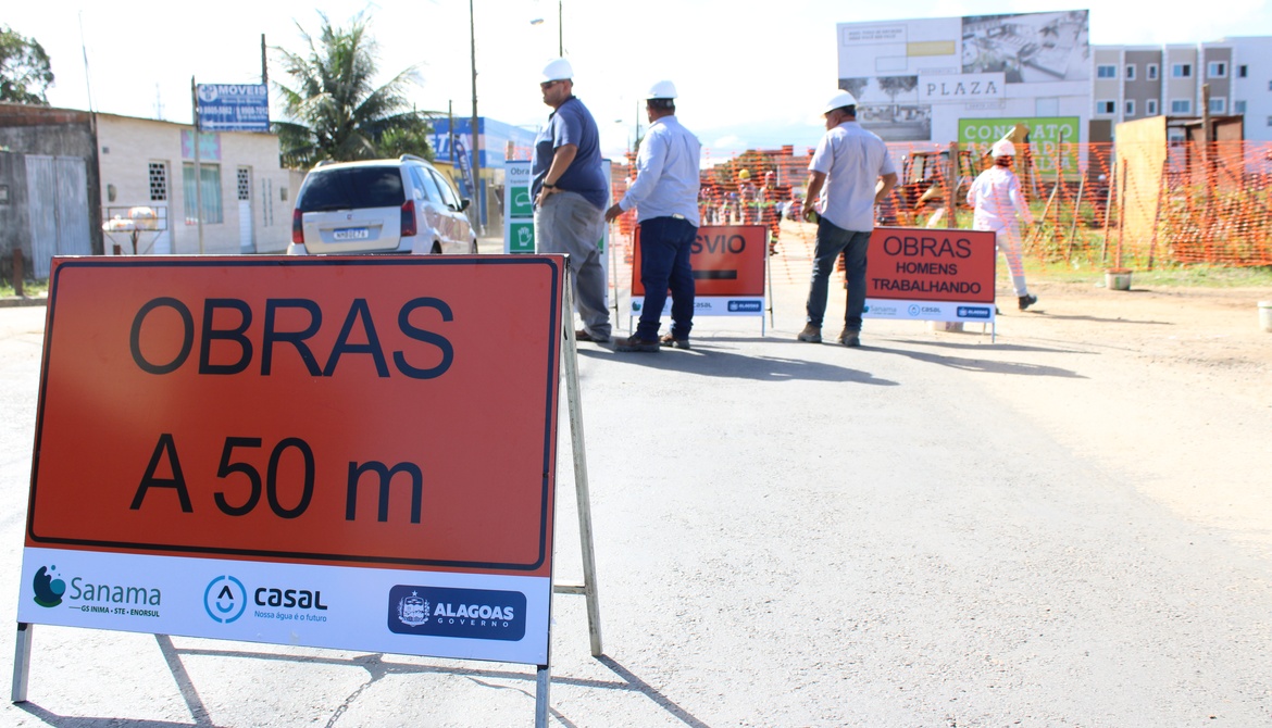 Casal e Sanama interditam Avenida Durval de Góes Monteiro para obra de implantação de Coletor-tronco
