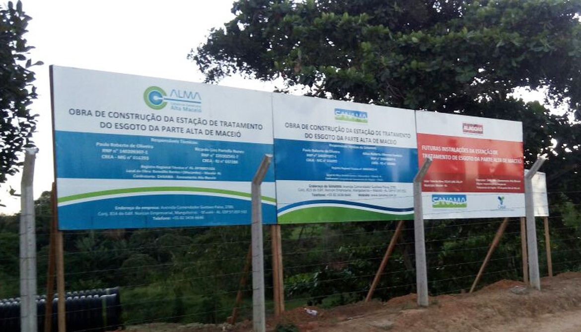 Obras da nova Estação de Tratamento de Esgoto Benedito Bentes